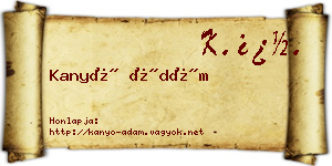 Kanyó Ádám névjegykártya